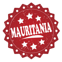 mauritania grunge stamp on white background