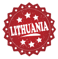 lithuania grunge stamp on white background