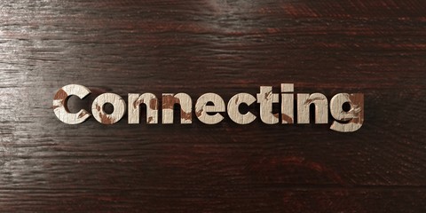 Connecting - grungy wooden headline on Maple  - 3D rendered royalty free stock image. This image can be used for an online website banner ad or a print postcard.