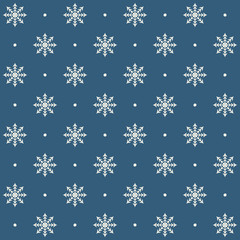 Fototapeta na wymiar Snowflake pattern with dots. Seamless vector winter background