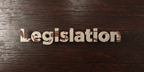 Legislation - grungy wooden headline on Maple  - 3D rendered royalty free stock image. This image can be used for an online website banner ad or a print postcard.