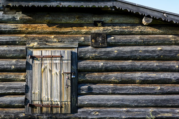 Timber wall & door, traditional Russian, Suzdal