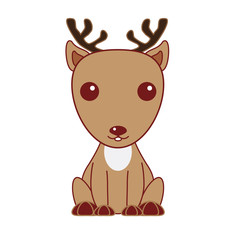 Cute Christmas Santa Claus's Reindeer cartoon vector