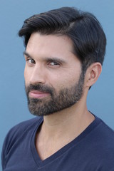 Fototapeta premium Playful male frowning close up 