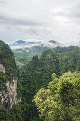 landscape of mountain and fog , Krabi ,Thailand