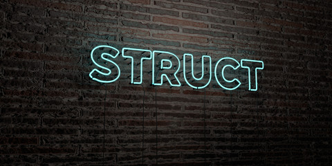 STRUCT -Realistic Neon Sign on Brick Wall background - 3D rendered royalty free stock image. Can be used for online banner ads and direct mailers..