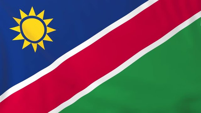 Flag of Namibia. Rendered using official design and colors. Seamless loop.