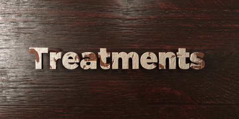 Treatments - grungy wooden headline on Maple  - 3D rendered royalty free stock image. This image can be used for an online website banner ad or a print postcard.