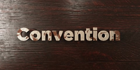 Convention - grungy wooden headline on Maple  - 3D rendered royalty free stock image. This image can be used for an online website banner ad or a print postcard.