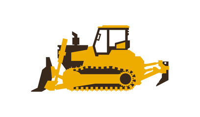 Obraz na płótnie Canvas Icon bulldozer. Construction machinery. Vector illustration. Sleek style.
