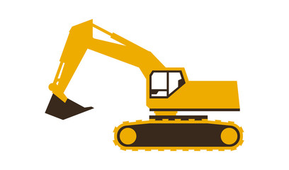 Excavator icon. Vector illustration. Sleek style.