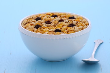 Delicious organic muesli cereal