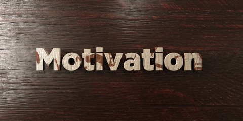 Motivation - grungy wooden headline on Maple  - 3D rendered royalty free stock image. This image can be used for an online website banner ad or a print postcard.