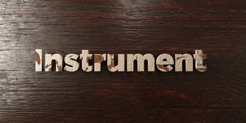 Fototapeta premium Instrument - grungy wooden headline on Maple - 3D rendered royalty free stock image. This image can be used for an online website banner ad or a print postcard.