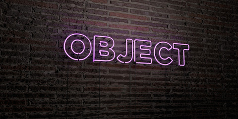 OBJECT -Realistic Neon Sign on Brick Wall background - 3D rendered royalty free stock image. Can be used for online banner ads and direct mailers..