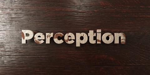 Perception - grungy wooden headline on Maple  - 3D rendered royalty free stock image. This image can be used for an online website banner ad or a print postcard.