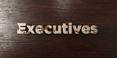 Executives - grungy wooden headline on Maple  - 3D rendered royalty free stock image. This image can be used for an online website banner ad or a print postcard.