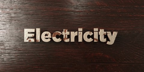 Electricity - grungy wooden headline on Maple  - 3D rendered royalty free stock image. This image can be used for an online website banner ad or a print postcard.