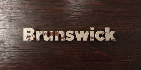 Brunswick - grungy wooden headline on Maple  - 3D rendered royalty free stock image. This image can be used for an online website banner ad or a print postcard.