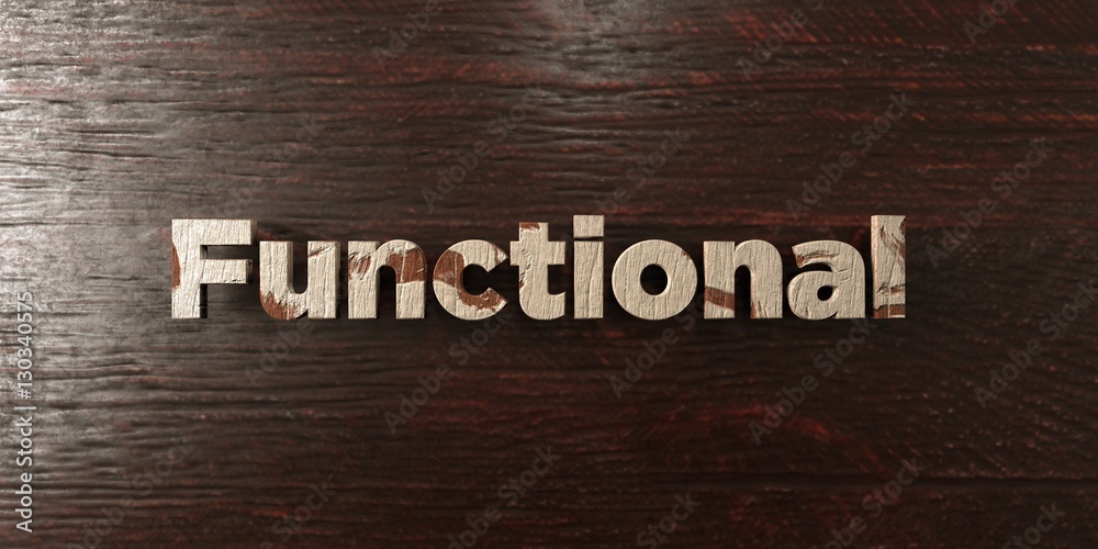 Fototapete functional - grungy wooden headline on maple - 3d rendered royalty free stock image. this image can 