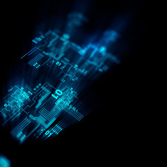 blue geometric  shape abstract technology background