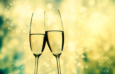 toasting with champagne glasses