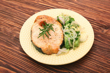 Grilled Salmon with Avocado Salsa. Delicious healthy eating.