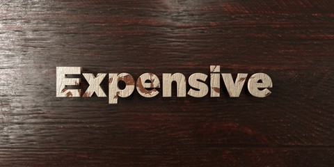 Expensive - grungy wooden headline on Maple  - 3D rendered royalty free stock image. This image can be used for an online website banner ad or a print postcard.