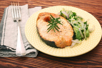Grilled Salmon with Avocado Salsa. Delicious healthy eating.