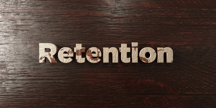 Retention - grungy wooden headline on Maple  - 3D rendered royalty free stock image. This image can be used for an online website banner ad or a print postcard.