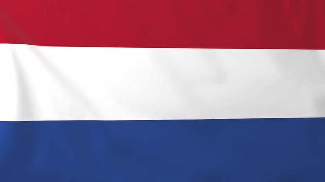 Flag of Netherlands. Rendered using official design and colors. Seamless loop.