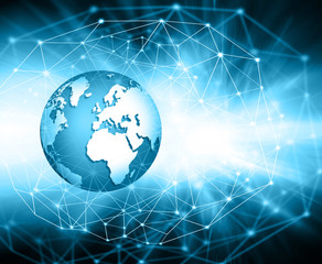 Best Internet Concept of global business.Technological background. Rays  symbols Wi-Fi,  of the Internet, television, mobile and satellite communications