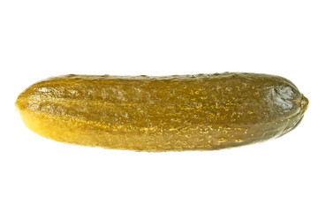 Marinated pickled cucumber isolated on white background