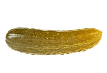 Marinated pickled cucumber isolated on white background