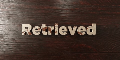 Retrieved - grungy wooden headline on Maple  - 3D rendered royalty free stock image. This image can be used for an online website banner ad or a print postcard.