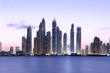 Fototapeta na wymiar Jumeirah Beach Residence View from Palm Jumeirah in Dubai