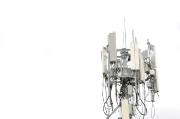 Telecommunication tower mast TV antennas wireless technology wit