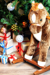 gift under tree christmas ball