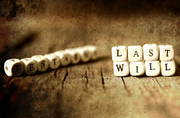 splotchy retro effect on photo concept last will and testament