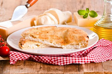 Cheese focaccia bread. 