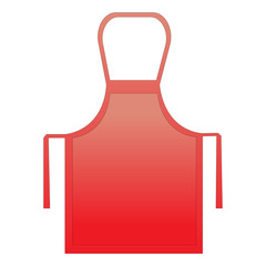 Blank red apron isolated on white background. Vector illustration.