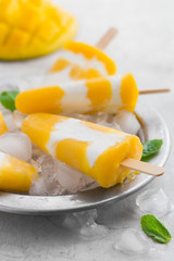 mango and yogurt popsicle ice cream