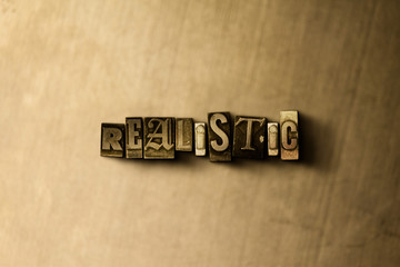 REALISTIC - close-up of grungy vintage typeset word on metal backdrop. Royalty free stock illustration.  Can be used for online banner ads and direct mail.