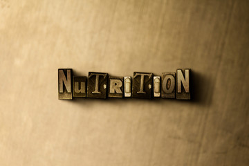 NUTRITION - close-up of grungy vintage typeset word on metal backdrop. Royalty free stock illustration.  Can be used for online banner ads and direct mail.