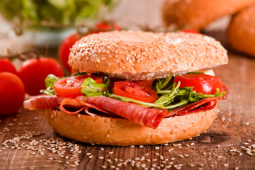 Sesame bagels. 