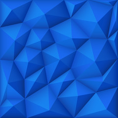 Fototapeta premium Blue mosaic polygon triangular vector background