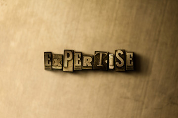Obraz premium EXPERTISE - close-up of grungy vintage typeset word on metal backdrop. Royalty free stock illustration. Can be used for online banner ads and direct mail.