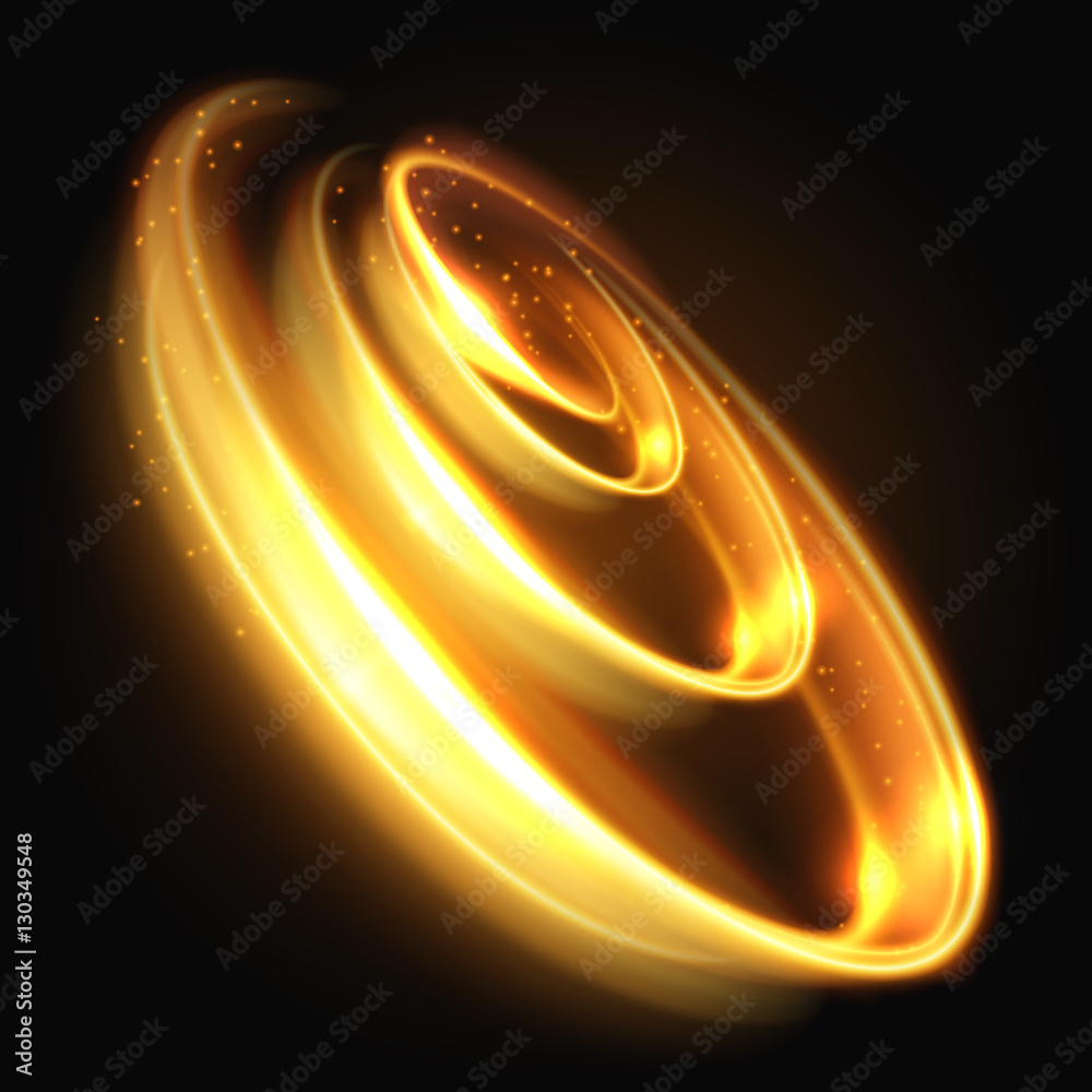 Canvas Prints gold light effect, yellow lighted swirl abstract vector background