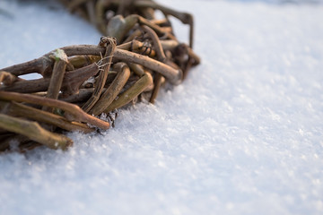christmas decoration on snow