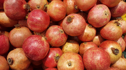 lot of pomegranate fruit